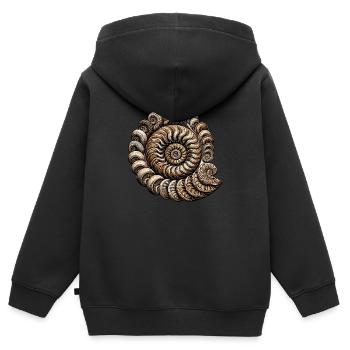 Fossilienjäger Fossilienjagd Paläontologe - Kinder Premium Organic Zip Hoodie - Schwarz - Hinten - AI Model Kid Male (0cm)