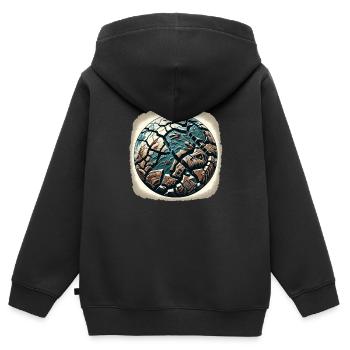 Fossilienjäger Fossilienjagd Paläontologe - Kinder Premium Organic Zip Hoodie - Schwarz - Hinten - AI Model Kid Male (0cm)