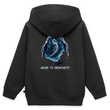 Chasseur de fossiles, Chasseur de fossiles, Paléontologue - Sweat Premium à capuche zippé enfant bio - noir - Dos - AI Model Kid Male (0cm)