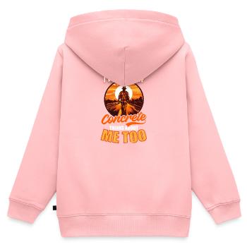 Straßenarbeiter fragen sich, ob auch Beton funktioniert - Kinder Premium Organic Zip Hoodie - Rosa - Hinten - AI Model Kid Female (0cm)