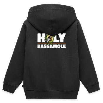 Bassist Bass Gitarre Basser - Kinder Premium Organic Zip Hoodie - Schwarz - Hinten - AI Model Kid Male (0cm)