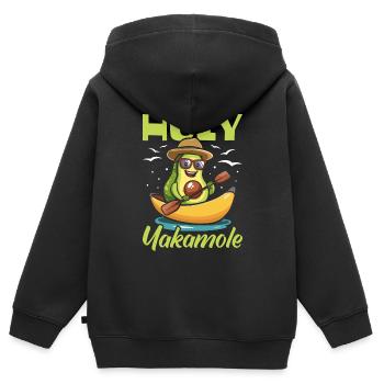 Kayakiste Avocat Holy Yakamole - Sweat Premium à capuche zippé enfant bio - noir - Dos - AI Model Kid Male (0cm)