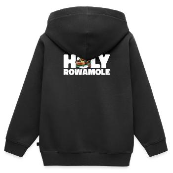 Aviron Avocat Holy Rowamole - Sweat Premium à capuche zippé enfant bio - noir - Dos - AI Model Kid Male (0cm)