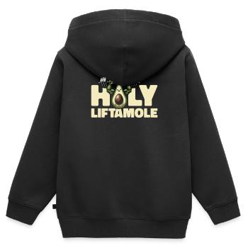 Powerlifting Powerlifter Avocat Holy Liftamole - Sweat Premium à capuche zippé enfant bio - noir - Dos - AI Model Kid Male (0cm)