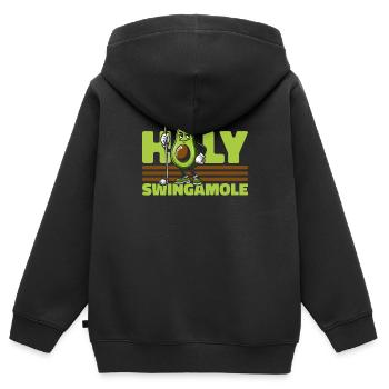 Golf Golfeurs Avocat Holy Swingamole - Sweat Premium à capuche zippé enfant bio - noir - Dos - AI Model Kid Male (0cm)