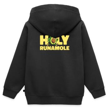 Ultramarathon Avocado Holy Runamole - Kinder Premium Organic Zip Hoodie - Schwarz - Hinten - AI Model Kid Male (0cm)