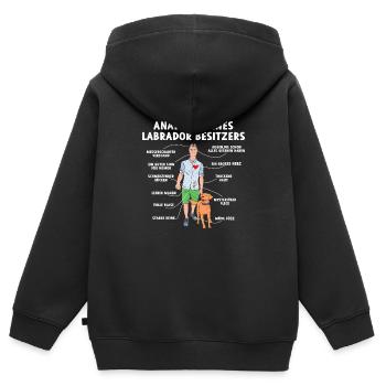 Anatomie eines Labrador Besitzers - Kinder Premium Organic Zip Hoodie - Schwarz - Hinten - AI Model Kid Male (0cm)