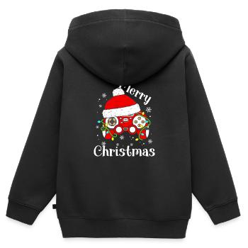 Spielkonsole Controller Weihnachtsmann - Kinder Premium Organic Zip Hoodie - Schwarz - Hinten - AI Model Kid Male (0cm)