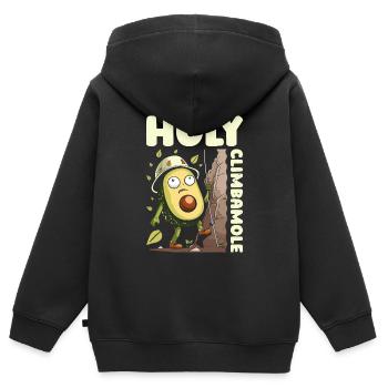 Bouldern Bouldering Avocat Holy Climbamole - Sweat Premium à capuche zippé enfant bio - noir - Dos - AI Model Kid Male (0cm)