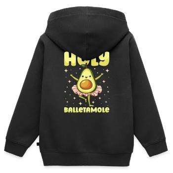 Ballet Balerina Avocat Holy Balletamole - Sweat Premium à capuche zippé enfant bio - noir - Dos - AI Model Kid Male (0cm)