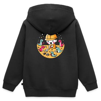 Fossil hunter Fossil hunting Paleontologist - Kids Premium Organic Zip-up Hoodie - black - Back - AI Model Kid Male (0cm)