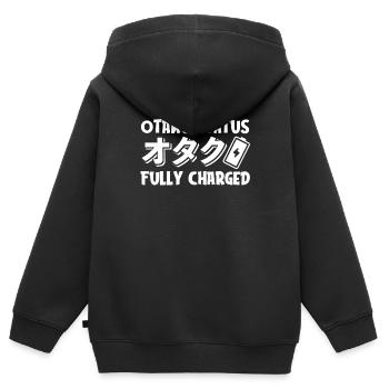 Anime Manga Energie Otaku - Kinder Premium Organic Zip Hoodie - Schwarz - Hinten - AI Model Kid Male (0cm)