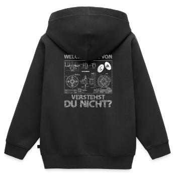 Welchen Teil von verstehst du nicht Ingenieur - Kinder Premium Organic Zip Hoodie - Schwarz - Hinten - AI Model Kid Male (0cm)
