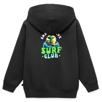 Surfer Small Wave Surfclub Alien - Kinder Premium Organic Zip Hoodie - Schwarz - Hinten - AI Model Kid Male (0cm)