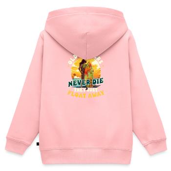 Surfer Alter Surfer Schweben Sie nie davon - Kinder Premium Organic Zip Hoodie - Rosa - Hinten - AI Model Kid Female (0cm)