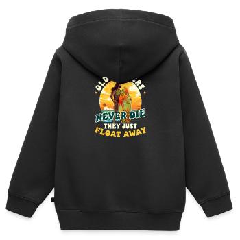 Surfer Alter Surfer Schweben Sie nie davon - Kinder Premium Organic Zip Hoodie - Schwarz - Hinten - AI Model Kid Male (0cm)