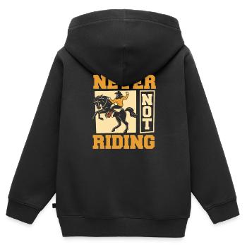 Cowboy de rodéo - Sweat Premium à capuche zippé enfant bio - noir - Dos - AI Model Kid Male (0cm)