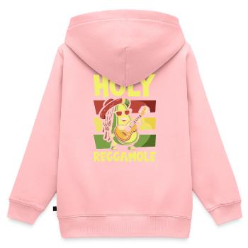 Reggae Avocat Saint Reggamole - Sweat Premium à capuche zippé enfant bio - rose - Dos - AI Model Kid Female (0cm)