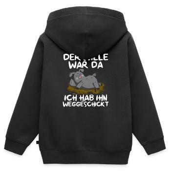 La volonté était là, je l’ai renvoyé - Sweat Premium à capuche zippé enfant bio - noir - Dos - AI Model Kid Male (0cm)