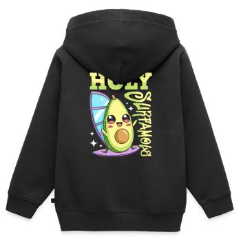 Planche à voile Planche à voile Avocat Holy Surfamole - Sweat Premium à capuche zippé enfant bio - noir - Dos - AI Model Kid Male (0cm)
