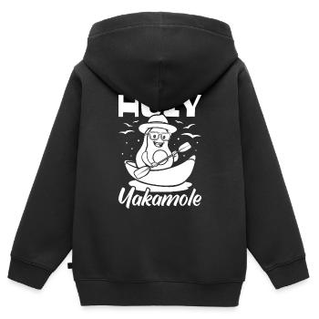 Kayakiste Avocat Holy Yakamole - Sweat Premium à capuche zippé enfant bio - noir - Dos - AI Model Kid Male (0cm)