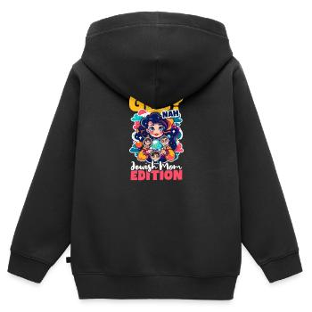 Jüdische Mama GPS? nein, jüdische Mama Intuition - Kinder Premium Organic Zip Hoodie - Schwarz - Hinten - AI Model Kid Male (0cm)