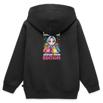 Jüdische Mama I schlep, also bin ich - Kinder Premium Organic Zip Hoodie - Schwarz - Hinten - AI Model Kid Male (0cm)