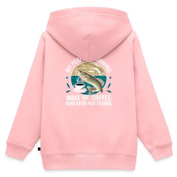 Northern Pike Fisherman Pike Fishing Rod Pike Fish - Kids Premium Organic Zip-up Hoodie - rose - Back - AI Model Kid Female (0cm)