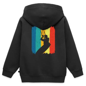 Kitesurfing - Kinder Premium Organic Zip Hoodie - Schwarz - Hinten - AI Model Kid Male (0cm)