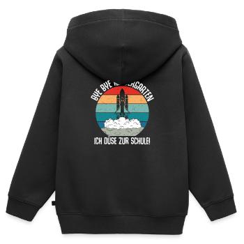 Bye Bye Kindergarten I'm Jetting To School - Kids Premium Organic Zip-up Hoodie - black - Back - AI Model Kid Male (0cm)