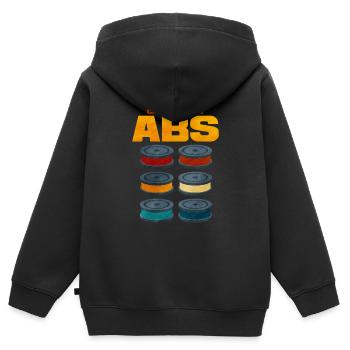 Impression 3D - Sweat Premium à capuche zippé enfant bio - noir - Dos - AI Model Kid Male (0cm)