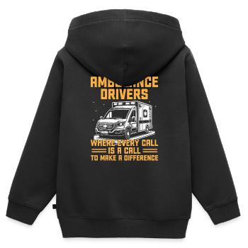 Krankenwagenfahrer, bei denen jeder Anruf ein Anruf ist EMS D - Kinder Premium Organic Zip Hoodie - Schwarz - Hinten - AI Model Kid Male (0cm)