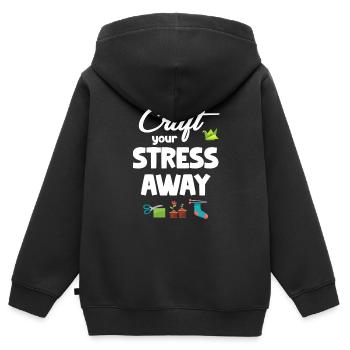 Stellen Sie Ihre Stressfreie Keramik Her - Kinder Premium Organic Zip Hoodie - Schwarz - Hinten - AI Model Kid Male (0cm)