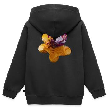 Spirale 1 - Sweat Premium à capuche zippé enfant bio - noir - Dos - AI Model Kid Male (0cm)