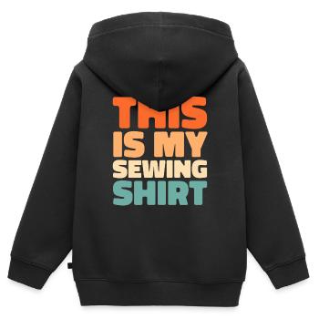 Machine à coudre Machine à coudre - Sweat Premium à capuche zippé enfant bio - noir - Dos - AI Model Kid Male (0cm)