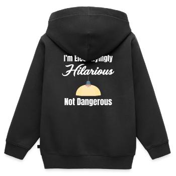 I'm electrifyingly hilarious, no - Kids Premium Organic Zip-up Hoodie - black - Back - AI Model Kid Male (0cm)