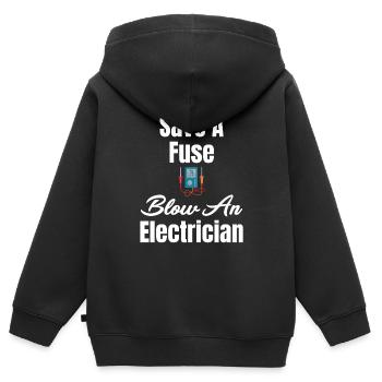 Speichern Sie Einen Sicherungsdurchbruch. Ein - Kinder Premium Organic Zip Hoodie - Schwarz - Hinten - AI Model Kid Male (0cm)