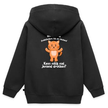 Je fonctionne mieux sous pression - Sweat Premium à capuche zippé enfant bio - noir - Dos - AI Model Kid Male (0cm)