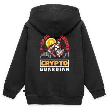 Crypto-monnaie Récompenses Gaming Blockchain Gamer - Sweat Premium à capuche zippé enfant bio - noir - Dos - AI Model Kid Male (0cm)