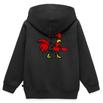 Boxer - Kids Premium Organic Zip-up Hoodie - black - Back - AI Model Kid Male (0cm)