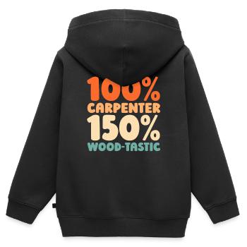 Carpenter Carpenter Carpenter - Kids Premium Organic Zip-up Hoodie - black - Back - AI Model Kid Male (0cm)