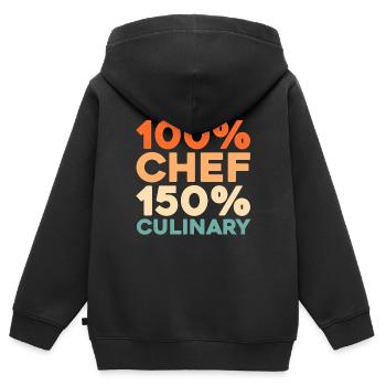 Koch Kochen - Kinder Premium Organic Zip Hoodie - Schwarz - Hinten - AI Model Kid Male (0cm)