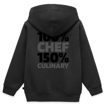 Koch Kochen - Kinder Premium Organic Zip Hoodie - Schwarz - Hinten - AI Model Kid Male (0cm)