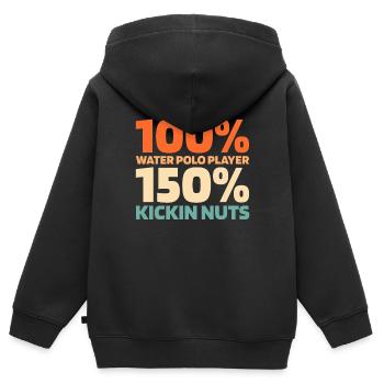 Wasserball Wasserballer - Kinder Premium Organic Zip Hoodie - Schwarz - Hinten - AI Model Kid Male (0cm)