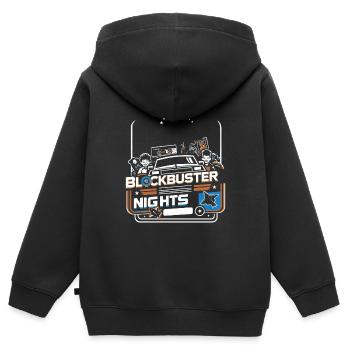 Soirées Blockbuster - Sweat Premium à capuche zippé enfant bio - noir - Dos - AI Model Kid Male (0cm)