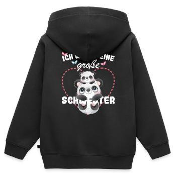 Je vais être une grande sœur en 2025 - Sweat Premium à capuche zippé enfant bio - noir - Dos - AI Model Kid Male (0cm)