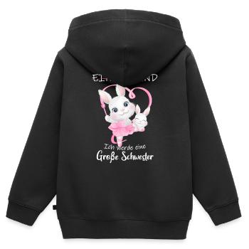Je vais être une grande sœur en 2025 - Sweat Premium à capuche zippé enfant bio - noir - Dos - AI Model Kid Male (0cm)