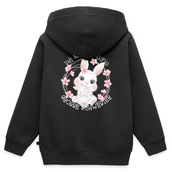 Je vais être une grande sœur en 2025 - Sweat Premium à capuche zippé enfant bio - noir - Dos - AI Model Kid Male (0cm)
