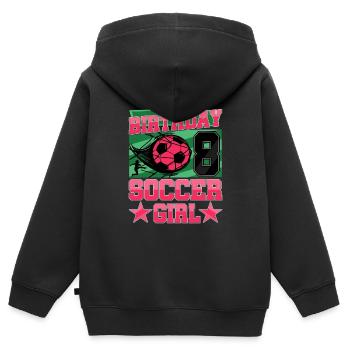 8th birthday Girl Soccer 8 Years Old Gifts - Kinder Premium Organic Zip Hoodie - Schwarz - Hinten - AI Model Kid Male (0cm)