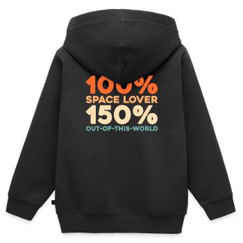 Astronaute, Astronaute, Cosmonaute - Sweat Premium à capuche zippé enfant bio - noir - Dos - AI Model Kid Male (0cm)